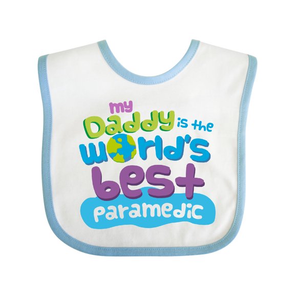 Inktastic My Daddy is the Best Paramedic Boys or Girls Baby Bib