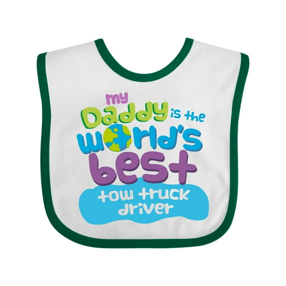 Inktastic My Daddy is the Worlds Best Tow Truck Driver Boys or Girls Baby Bib