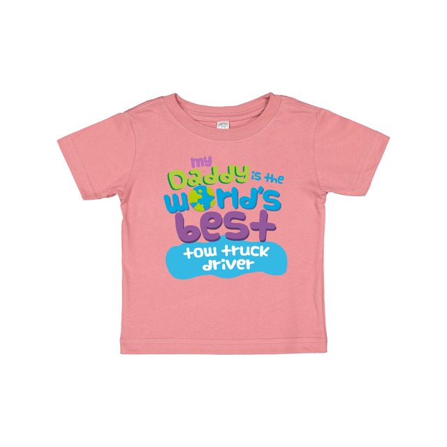 Inktastic My Daddy is the World’s Best Tow Truck Driver Boys or Girls Baby T-Shirt