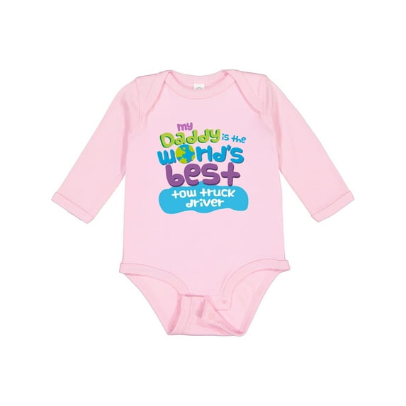 Inktastic My Daddy is the World’s Best Tow Truck Driver Boys or Girls Long Sleeve Baby Bodysuit