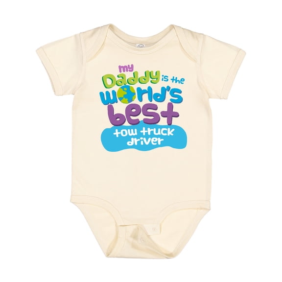 Inktastic My Daddy is the Worlds Best Tow Truck Driver Boys or Girls Baby Bodysuit