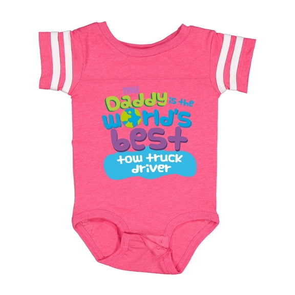 Inktastic My Daddy is the Worlds Best Tow Truck Driver Boys or Girls Baby Bodysuit