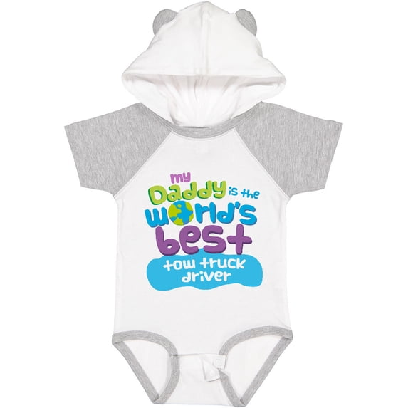 Inktastic My Daddy is the Worlds Best Tow Truck Driver Boys or Girls Baby Bodysuit
