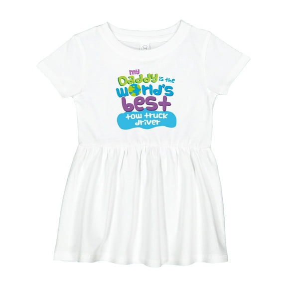 Inktastic My Daddy is the Worlds Best Tow Truck Driver Girls Baby Dress