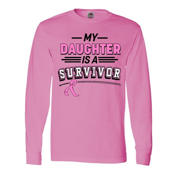 Inktastic My Daughter is a Survivor Breast Cancer Awareness Long Sleeve T-Shirt