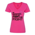 thumbnail image 1 of Inktastic My Daughters Fight is My Fight- Breast Cancer Awareness Women's V-Neck T-Shirt, 1 of 5