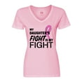 thumbnail image 1 of Inktastic My Daughters Fight is My Fight- Breast Cancer Awareness Women's V-Neck T-Shirt, 1 of 5