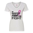 thumbnail image 1 of Inktastic My Daughters Fight is My Fight- Breast Cancer Awareness Women's V-Neck T-Shirt, 1 of 5