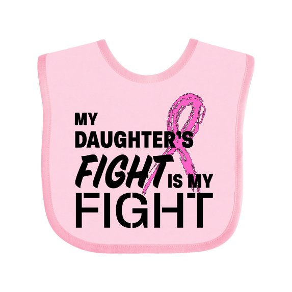 Inktastic My Daughters Fight is my Fight- breast cancer awareness Boys or Girls Baby Bib