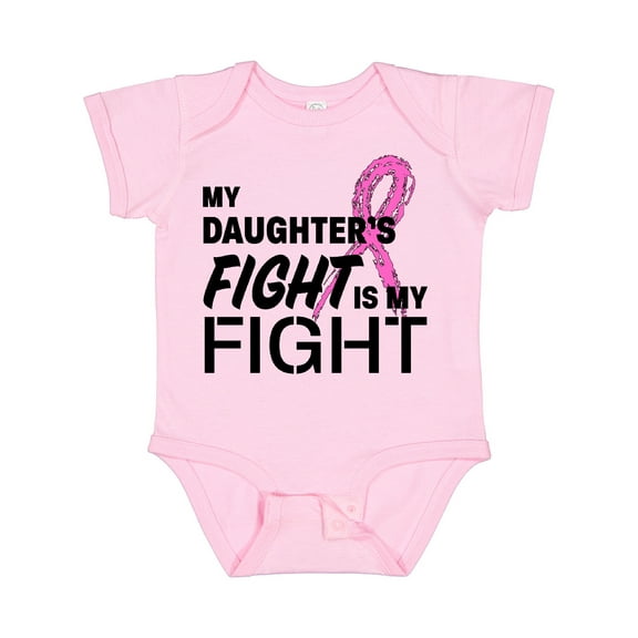 Inktastic My Daughters Fight is my Fight- breast cancer awareness Boys or Girls Baby Bodysuit