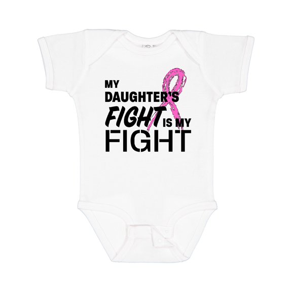 Inktastic My Daughters Fight is my Fight- breast cancer awareness Boys or Girls Baby Bodysuit
