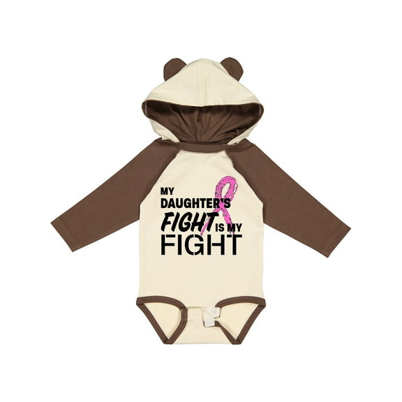 Inktastic My Daughters Fight is my Fight- breast cancer awareness Boys or Girls Long Sleeve Baby Bodysuit