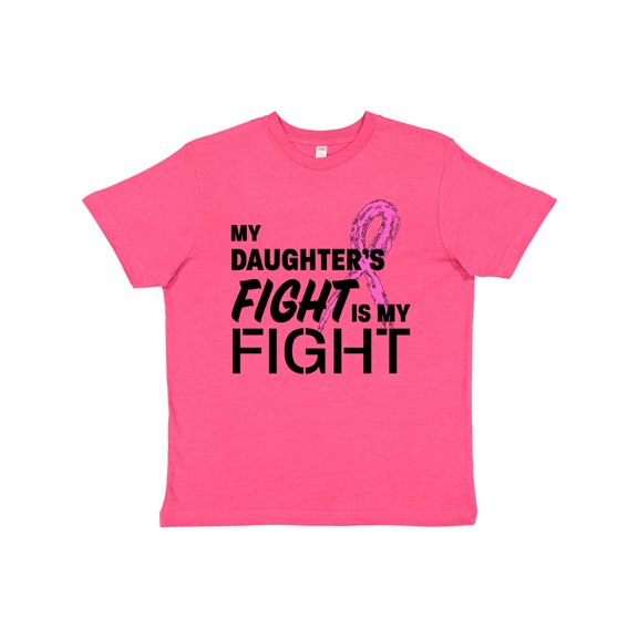 Inktastic My Daughters Fight is my Fight- breast cancer awareness Youth T-Shirt