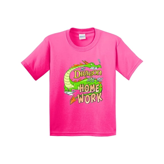 Inktastic My Dragon Ate My Homework Youth T-Shirt
