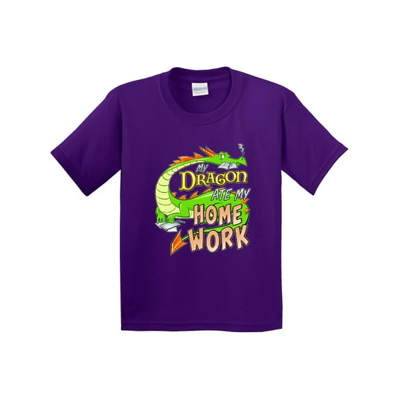 Inktastic My Dragon Ate My Homework Youth T-Shirt