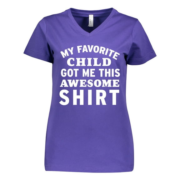 Inktastic My Favorite Child Got Me This Awesome Shirt Women's V-Neck T-Shirt