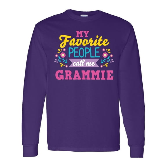 Inktastic My Favorite People Call Me Grammie with Flowers Long Sleeve T-Shirt