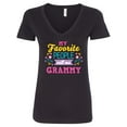 thumbnail image 1 of Inktastic My Favorite People Call Me Grammy with Flowers Women's V-Neck T-Shirt, 1 of 5