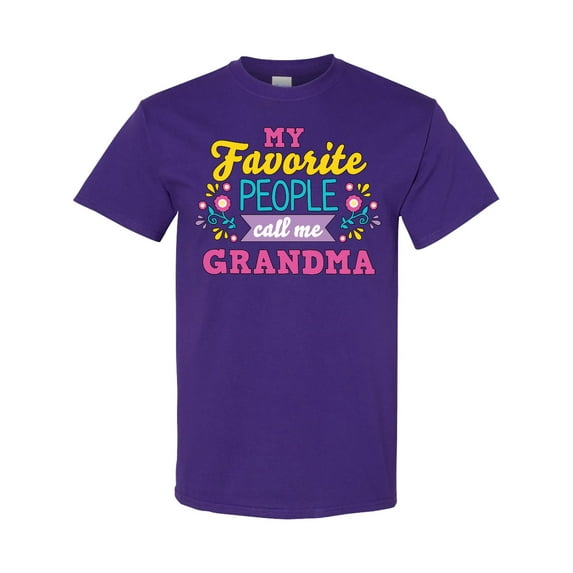 Inktastic My Favorite People Call Me Grandma with Flowers T-Shirt