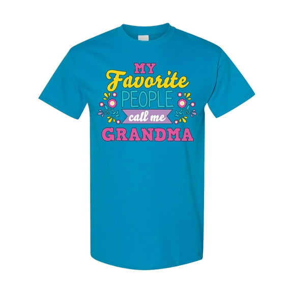 Inktastic My Favorite People Call Me Grandma with Flowers T-Shirt