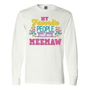 Inktastic My Favorite People Call Me Meemaw with Flowers Long Sleeve T-Shirt