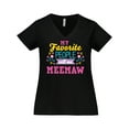 thumbnail image 1 of Inktastic My Favorite People Call Me Meemaw with Flowers Women's Plus Size V-Neck T-Shirt, 1 of 5