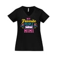 thumbnail image 1 of Inktastic My Favorite People Call Me Mimi with Flowers Women's Plus Size V-Neck T-Shirt, 1 of 5