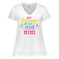 thumbnail image 1 of Inktastic My Favorite People Call Me Mimi with Flowers Women's Plus Size V-Neck T-Shirt, 1 of 5