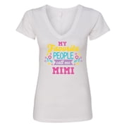 Inktastic My Favorite People Call Me Mimi with Flowers Womens V-Neck T-Shirt