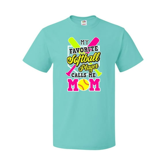 Inktastic My Favorite Softball Player Calls Me Mom with White T-Shirt