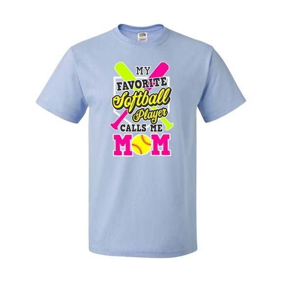 Inktastic My Favorite Softball Player Calls Me Mom with White T-Shirt
