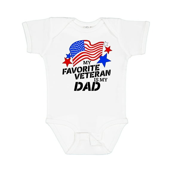 Inktastic My Favorite Veteran is My Dad Boys or Girls Baby Bodysuit
