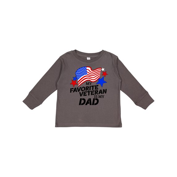 Inktastic My Favorite Veteran is My Dad Boys or Girls Long Sleeve Toddler T-Shirt