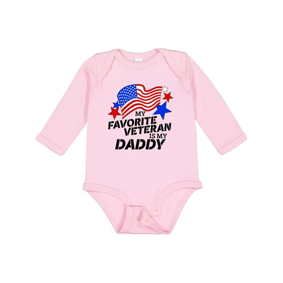 Inktastic My Favorite Veteran is My Daddy Boys or Girls Long Sleeve Baby Bodysuit