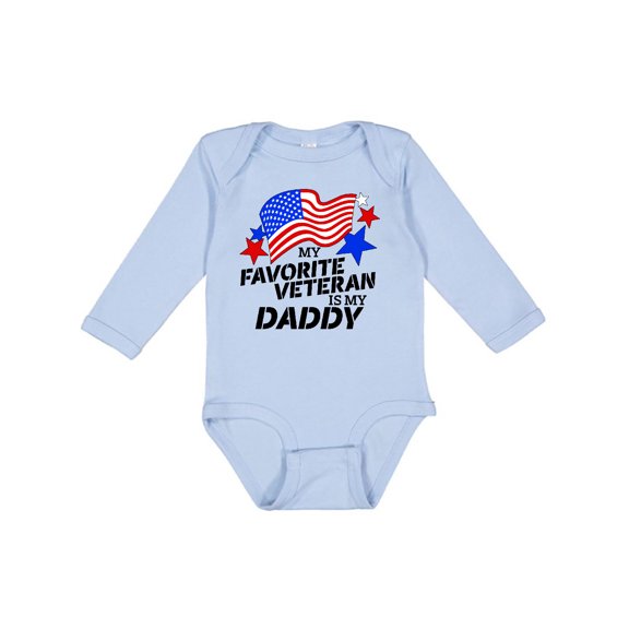 Inktastic My Favorite Veteran is My Daddy Boys or Girls Long Sleeve Baby Bodysuit