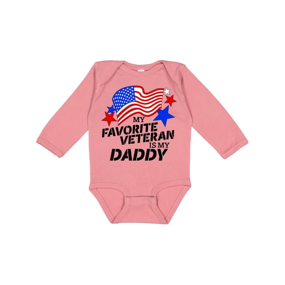 Inktastic My Favorite Veteran is My Daddy Boys or Girls Long Sleeve Baby Bodysuit