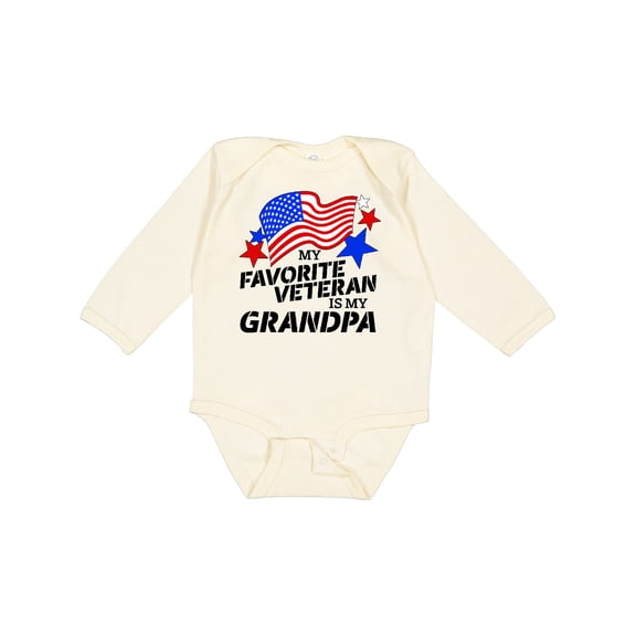 Inktastic My Favorite Veteran is My Grandpa Boys or Girls Long Sleeve Baby Bodysuit