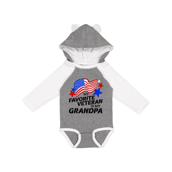 Inktastic My Favorite Veteran is My Grandpa Boys or Girls Long Sleeve Baby Bodysuit