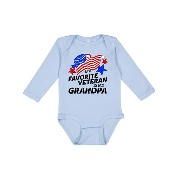 Inktastic My Favorite Veteran is My Grandpa Boys or Girls Long Sleeve Baby Bodysuit