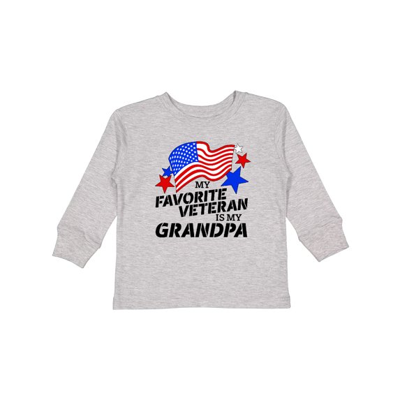 Inktastic My Favorite Veteran is My Grandpa Boys or Girls Long Sleeve Toddler T-Shirt