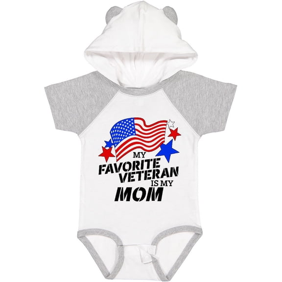 Inktastic My Favorite Veteran is My Mom Boys or Girls Baby Bodysuit