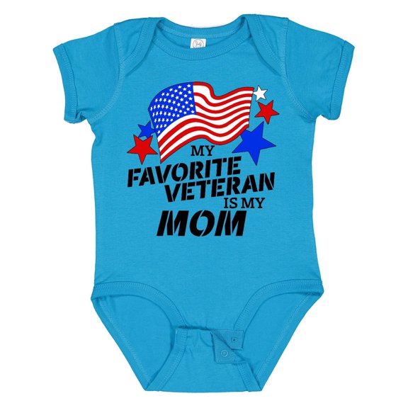 Inktastic My Favorite Veteran is My Mom Boys or Girls Baby Bodysuit