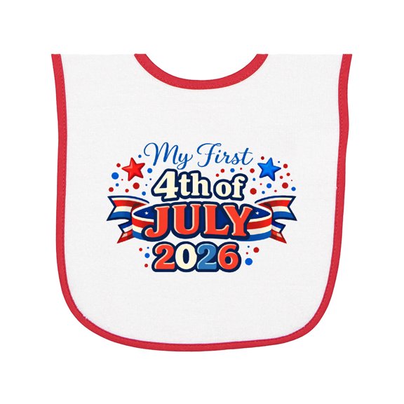 Inktastic My First 4th of July 2026 Baby Terry Cloth Bib