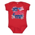thumbnail image 1 of Inktastic My First 4th with American Flag Rocket and Fireworks Boys or Girls Baby Bodysuit, 1 of 5