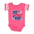thumbnail image 1 of Inktastic My First 4th with American Flag Rocket and Fireworks Boys or Girls Baby Bodysuit, 1 of 5