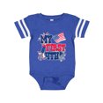 thumbnail image 1 of Inktastic My First 4th with American Flag Rocket and Fireworks Boys or Girls Baby Bodysuit, 1 of 5