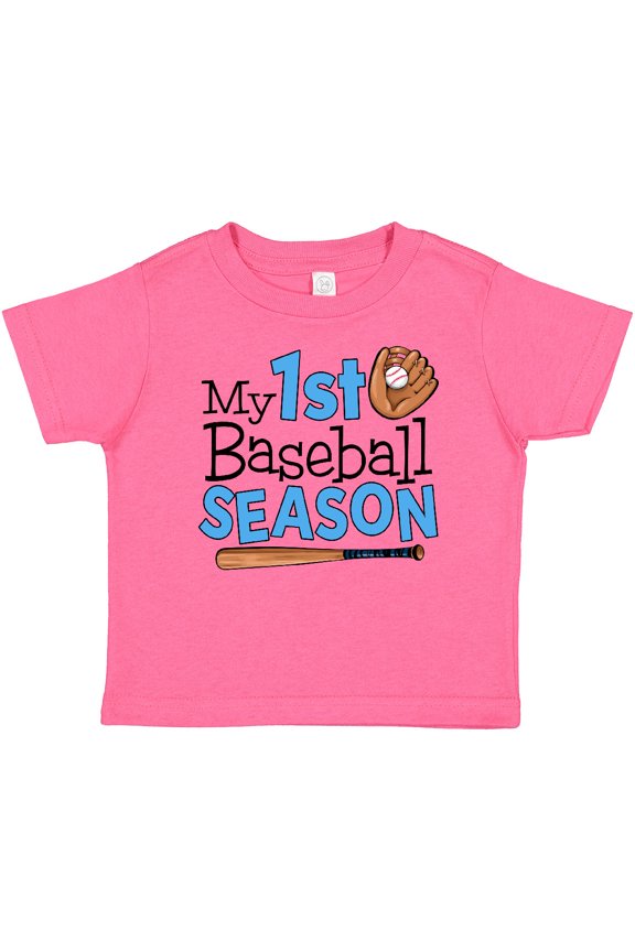 My First Baseball Season in Blue Boys or Girls Baby T-Shirt
