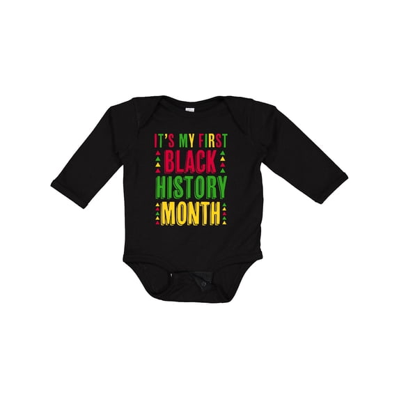 Inktastic My First Black History Month Boys or Girls Long Sleeve Baby Bodysuit