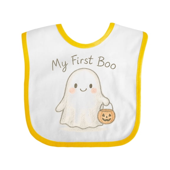 Inktastic My First Boo Cute Ghost Halloween Boys or Girls Baby Bib