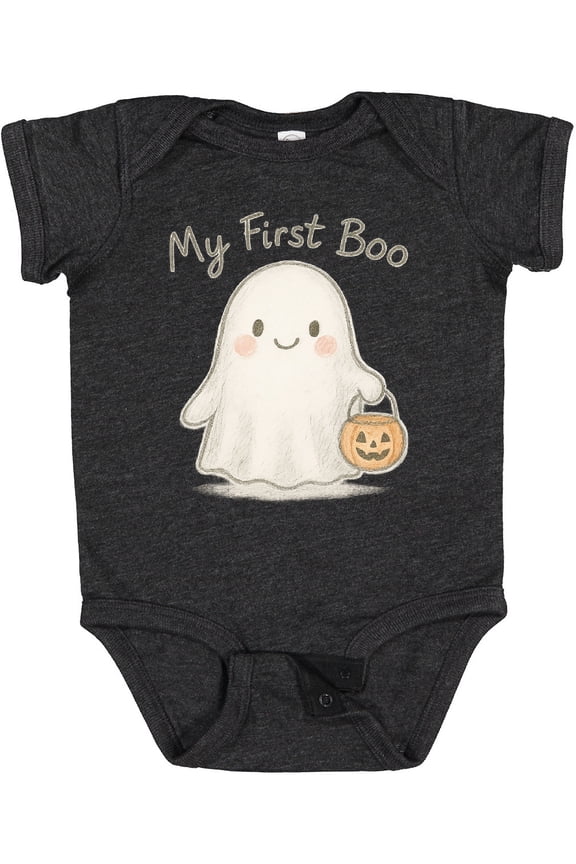 My First Boo Cute Ghost Halloween Boys or Girls Baby Bodysuit